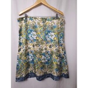 Vtg Old Navy y2k 100% Silk Floral Paisley Print Just Below The Waist Skirt Sz 16